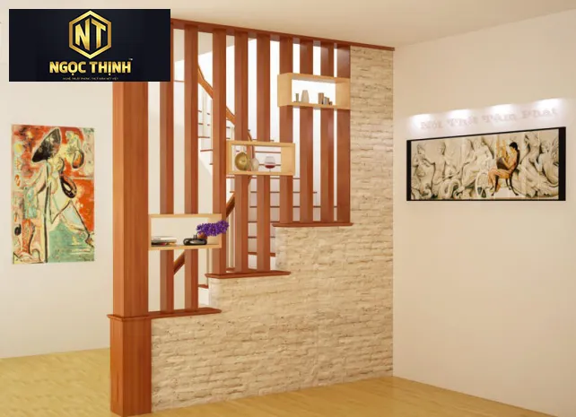 Vách ngăn phòng khách bằng gỗ - Xưởng Nội Thất Ngọc Thịnh - VNPK02 Vách ngăn phòng khách bằng gỗ - Xưởng Nội Thất Ngọc Thịnh - VNPK02